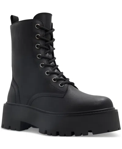 Aldo Women's Moimas Platform Lace-up Lug-sole Combat Boots In Black