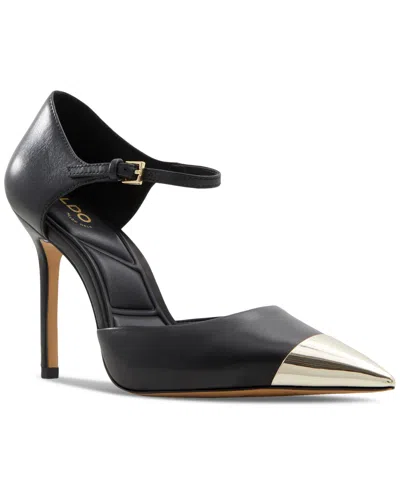 Aldo Women's Mysha Cap-toe Two-piece Stiletto-heel Dress Shoes In Black