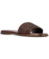 Aldo Women's Oceania Embroidered Slide Flat Sandals In Cognac Woven