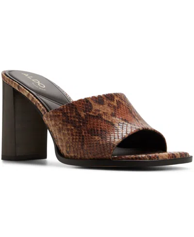 Aldo Sophia Slide Sandal In Brown