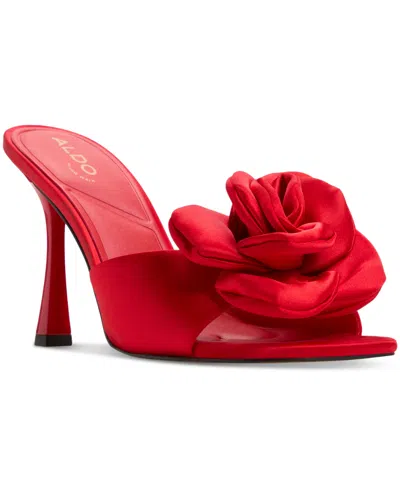 Aldo Women's Redrose Slip-on Sandals In Red Satin