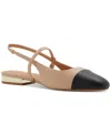 Aldo Sadey Slingback Mary Jane Cap Toe Flat In Beige Multi