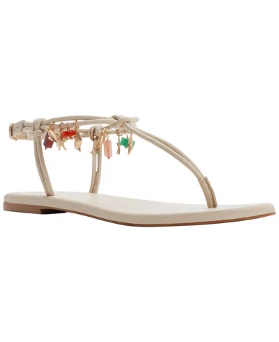 Aldo Women's Seajewels T-strap Round Toe Flat Sandals In Neutral