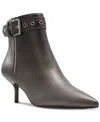Aldo Women's Solarra Pointed-toe Buckle Booties In Distressed Pewter