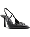 Aldo Stevvie Slingback Pointed Toe Pump In Black Crinkle Patent