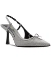 Aldo Stevvie Slingback Pointed Toe Pump In Dark Grey Denim