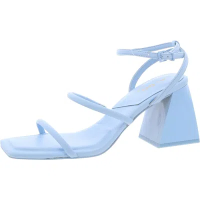 Aldo Womens Adjustable Faux Leather Block Heel In Blue
