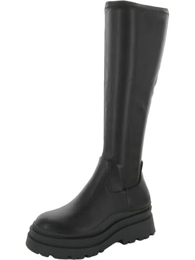 Aldo Womens Faux Leather Tall Knee-high Boots In Black