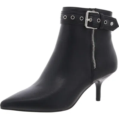 Aldo Womens Zipper Faux Leather Booties In Black