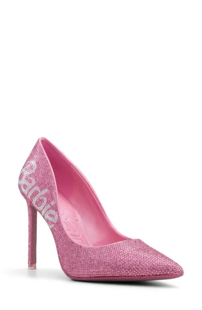 Aldo X Barbie Malibu Pointed Toe Pump In Satin Pink