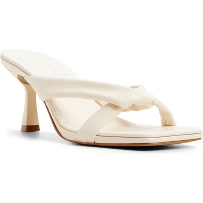 Aldo Zenna Faux Leather Kitten Heel Sandal In Neutral