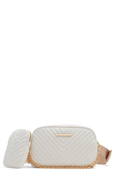 Aldo Zinka Quilted Faux Leather Belt Bag In White