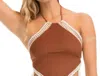 Ale By Alessandra Cropped Bikini Top In Ever Suede In Multi
