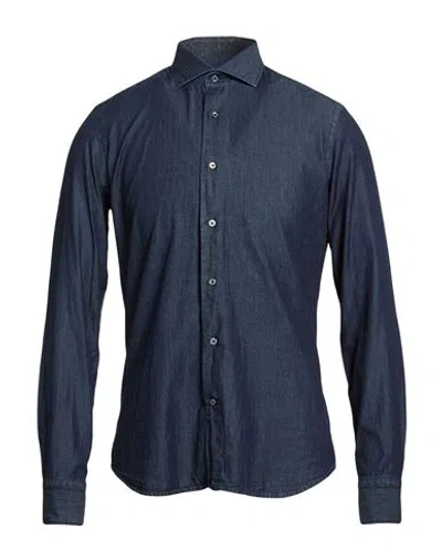 Alea Man Denim Shirt Blue Size 15 Cotton