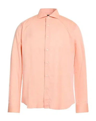 Alea Man Shirt Apricot Size 16 ½ Cotton In Pink