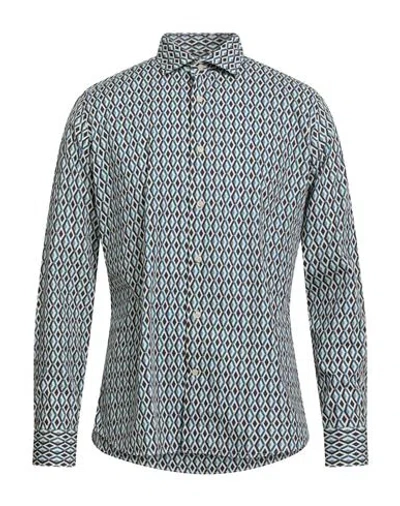 Alea Man Shirt Azure Size 16 Cotton In Blue
