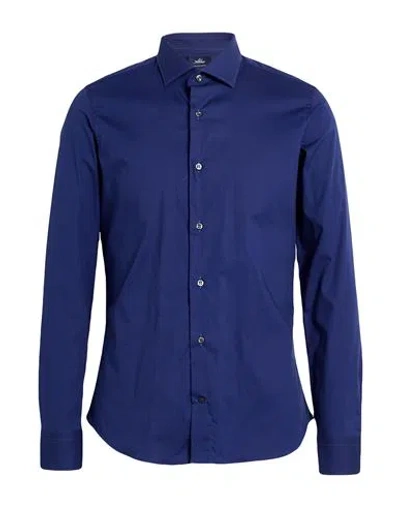 Alea Man Shirt Blue Size 15 Cotton, Elastane