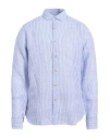 Alea Man Shirt Blue Size 16 Linen