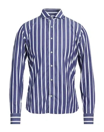 Alea Man Shirt Blue Size 17 Cotton In Multi