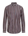 Alea Man Shirt Chocolate Brown Size 17 Cotton In Brown