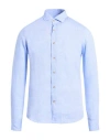 Alea Man Shirt Light Blue Size 15 Linen In Blue