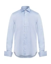 Alea Man Shirt Light Blue Size 17 Cotton In Blue