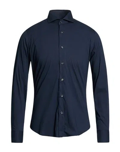Alea Man Shirt Midnight Blue Size 15 Cotton, Polyamide, Elastane