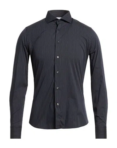 Alea Man Shirt Midnight Blue Size 17 Cotton, Polyamide, Elastane