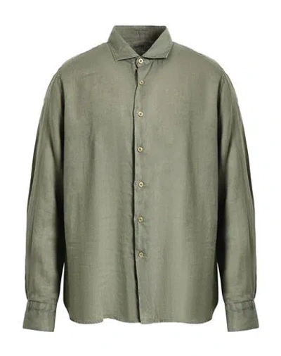 Alea Man Shirt Military Green Size 15 Linen