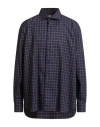 Alea Man Shirt Navy Size 15 Cotton In Multi