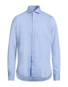 Alea Man Shirt Sky Blue Size 16 Cotton In Blue