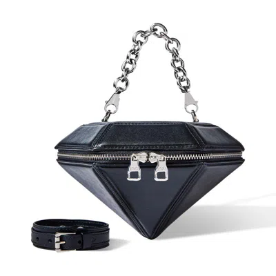 Aleali May X Sheron Barber Carbon Diamond Handbag Black