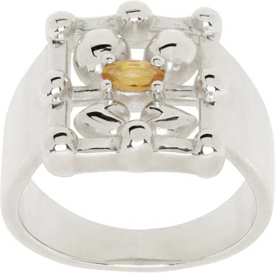 Alec Doherty Silver Big One Ring In Silver/citrine