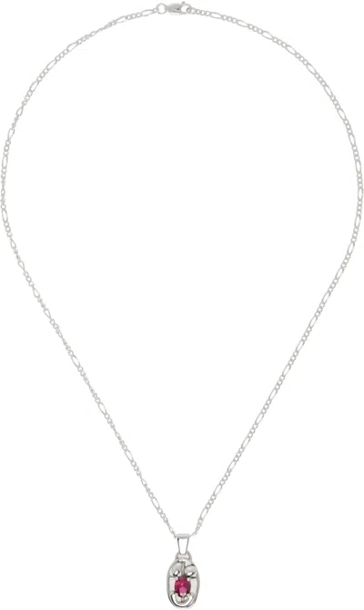 Alec Doherty Silver Oval One Necklace In Metallic
