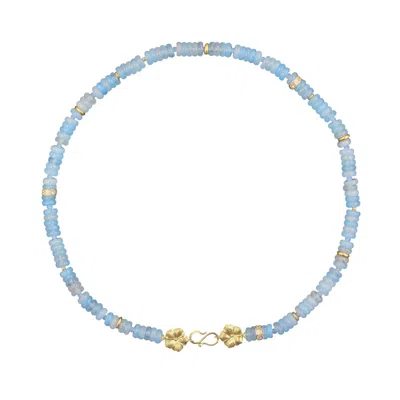 Alegoria Jewellery Women's Blue / Gold Bavella Necklace - Blue Aquamarine In Blue/gold