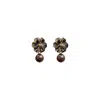 Alegoria Jewellery Women's Brown / Gold / Black Cleito Earrings - Black Pearl