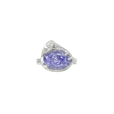 Alegoria Jewellery Women's Calla Stone Silver Ring - Purple