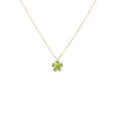 Alegoria Jewellery Women's Gold / Green Spring Flowers Necklace Green Shadow In Gold/green