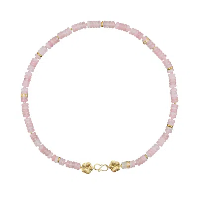 Alegoria Jewellery Women's Gold / Pink Bavella Necklace - Pink Quartz In Gold/pink