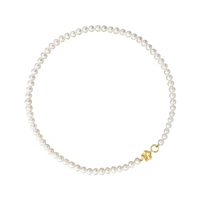 Alegoria Jewellery Women's Gold / White Bavella Pearl Necklace - Gold In Multi