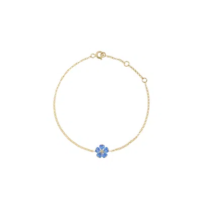 Alegoria Jewellery Women's Gold / White / Blue Forget Me Not Bracelet In Multi