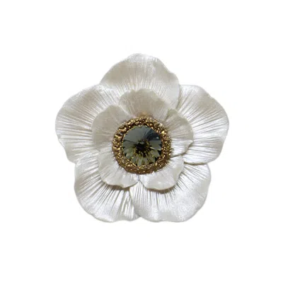 Alegoria Jewellery Women's Gold / White / Brown Fairytale Maxi Brooch  - Smoky