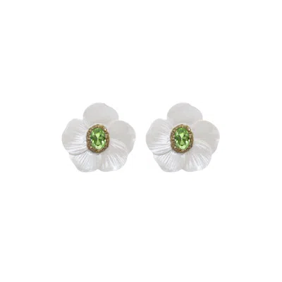 Alegoria Jewellery Women's Gold / White Fairytale Mini Earrings - Mint