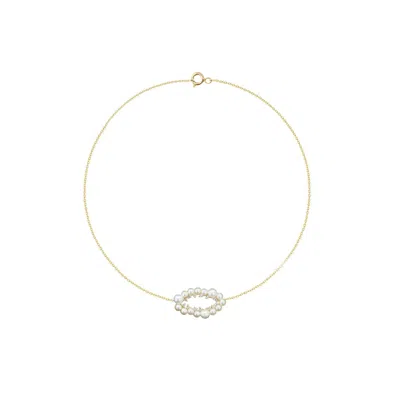 Alegoria Jewellery Women's Gold / White Juliet 14k Gold Diamond Pearl Bracelet
