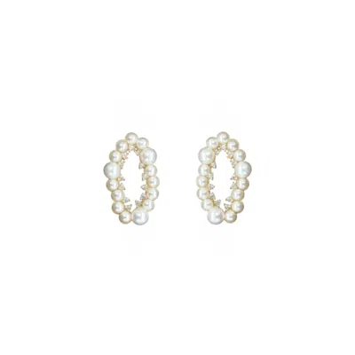 Alegoria Jewellery Women's Gold / White Juliet 14k Gold Diamond Pearl Earrings