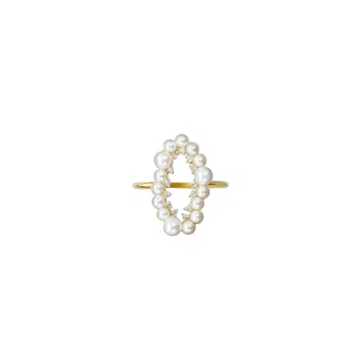 Alegoria Jewellery Women's Gold / White Juliet 14k Gold Diamond Pearl Ring