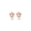 Alegoria Jewellery Women's Pink / Gold Bavella Mini Round Pearl Earrings - Pink In Multi