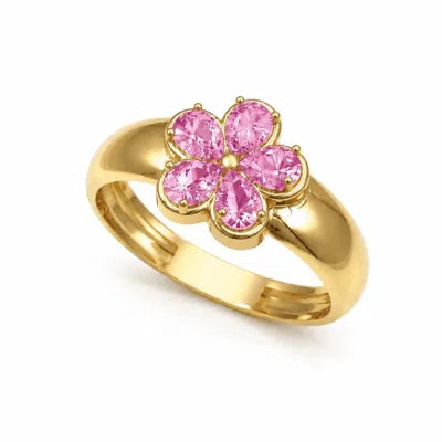 Alegoria Jewellery Women's Pink / Gold Spring Flowers Pinky Ring In Pink/gold