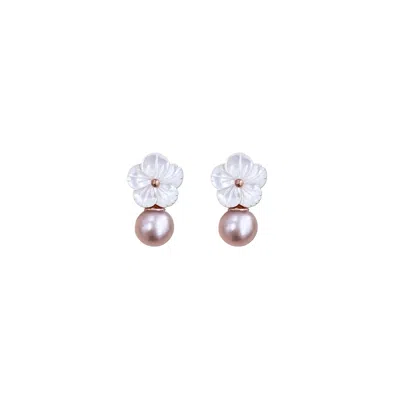 Alegoria Jewellery Women's Pink / Rose Gold Cleito Pearl Earrings - Pink