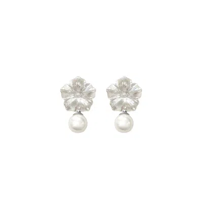Alegoria Jewellery Women's Silver / White Bavella Mini Round Pearl Earrings - Silver In Multi
